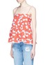 Front View - Click To Enlarge - 72723 - Floral print tiered ruffle cotton camisole