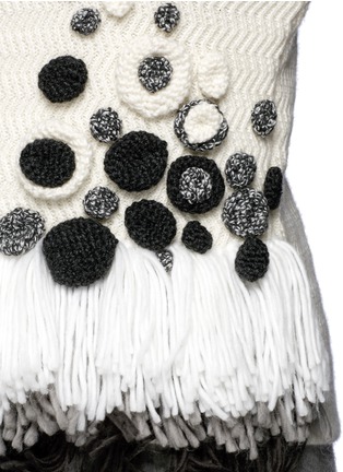 Detail View - Click To Enlarge - MAIYET - 3D appliqué fringed cashmere turtleneck sweater
