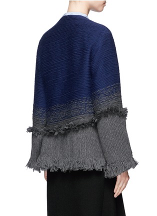 Back View - Click To Enlarge - MAIYET - Braided ombré frayed trim coat cashmere