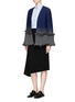 Figure View - Click To Enlarge - MAIYET - Braided ombré frayed trim coat cashmere