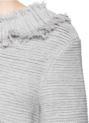 Detail View - Click To Enlarge - MAIYET - Braided ombré frayed trim cashmere sweater