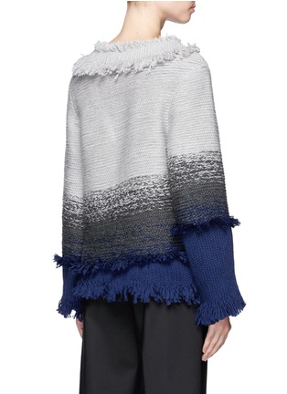 Back View - Click To Enlarge - MAIYET - Braided ombré frayed trim cashmere sweater