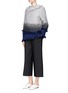 Figure View - Click To Enlarge - MAIYET - Braided ombré frayed trim cashmere sweater