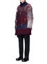 Detail View - Click To Enlarge - MAIYET - Detachable scarf colourblock frayed sweater