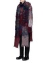 Front View - Click To Enlarge - MAIYET - Detachable scarf colourblock frayed sweater