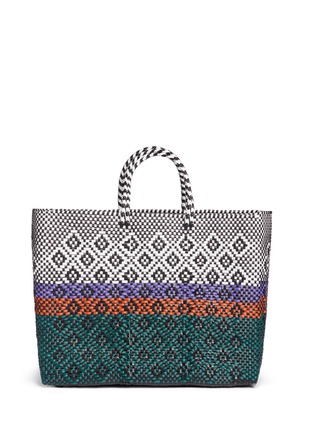 Main View - Click To Enlarge - TRUSS - Large woven stripe diamond PVC tote