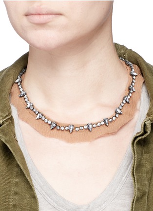 Figure View - Click To Enlarge - MIGNONNE GAVIGAN - 'Charlotte' glass crystal silk chiffon choker necklace