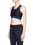 Front View - Click To Enlarge - IVY PARK - Linear mesh overlay racerback sports bra