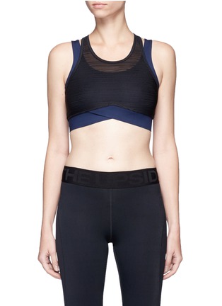 Main View - Click To Enlarge - IVY PARK - Linear mesh overlay racerback sports bra