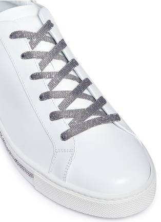 Detail View - Click To Enlarge - RENÉ CAOVILLA - Strass pavé calfskin leather sneakers