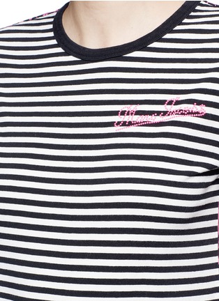 Detail View - Click To Enlarge - MARC JACOBS - Leopard print stripe jersey T-shirt