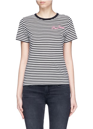 Main View - Click To Enlarge - MARC JACOBS - Leopard print stripe jersey T-shirt