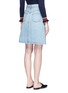 Back View - Click To Enlarge - GUCCI - Cat embroidered denim skirt