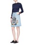 Figure View - Click To Enlarge - GUCCI - Cat embroidered denim skirt