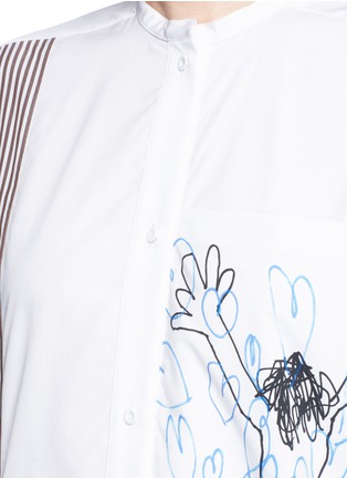 Detail View - Click To Enlarge - PORTS 1961 - Scribble print panel poplin shirt