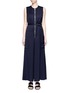 Main View - Click To Enlarge - VICTORIA BECKHAM - Pleated belted satin jumpsuit