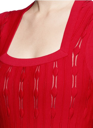Detail View - Click To Enlarge - ALAÏA - 'Bossa Nova' mesh insert knit dress