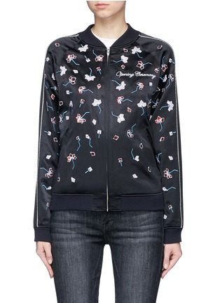 Main View - Click To Enlarge - OPENING CEREMONY - Flower embellished silk bomber jacket