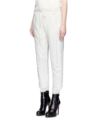 Front View - Click To Enlarge - HAIDER ACKERMANN - Raw cuff dropped crotch jogging pants