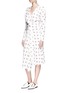Figure View - Click To Enlarge - VICTORIA BECKHAM - Daisy print drape mock wrap dress