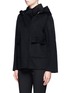Front View - Click To Enlarge - MS MIN - Detachable hood wool jacket