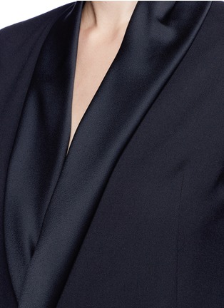 Detail View - Click To Enlarge - HAIDER ACKERMANN - Sateen drape shawl lapel crepe coat