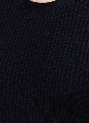 Detail View - Click To Enlarge - MO&CO. EDITION 10 - Stripe intarsia insert knit dress