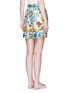 Back View - Click To Enlarge - - - Belted maiolica print silk shorts