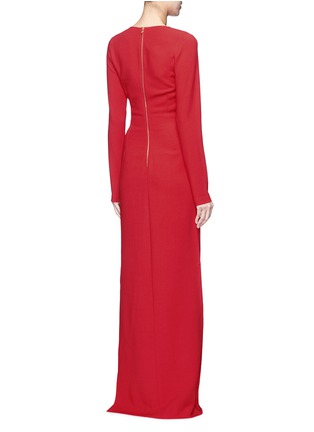 Back View - Click To Enlarge - LANVIN - Ruched bow waist wool blend gown