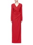 Main View - Click To Enlarge - LANVIN - Ruched bow waist wool blend gown