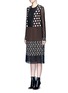 Front View - Click To Enlarge - LANVIN - Mix print silk panel broderie anglaise dress