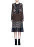 Main View - Click To Enlarge - LANVIN - Mix print silk panel broderie anglaise dress