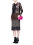 Figure View - Click To Enlarge - LANVIN - Mix print silk panel broderie anglaise dress