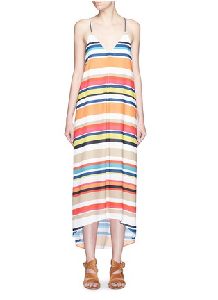 Main View - Click To Enlarge - ALICE & OLIVIA - 'Cortes' carnival stripe print crepe dress