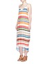 Figure View - Click To Enlarge - ALICE & OLIVIA - 'Cortes' carnival stripe print crepe dress