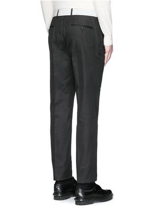 Back View - Click To Enlarge - ALEXANDER MCQUEEN - Metallic waistband cotton twill pants