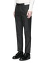 Front View - Click To Enlarge - ALEXANDER MCQUEEN - Metallic waistband cotton twill pants