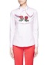 Main View - Click To Enlarge - GUCCI - Floral embroidered scarf Oxford shirt