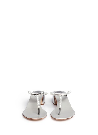 Front View - Click To Enlarge - RENÉ CAOVILLA - Faux pearl crystal T-strap sandals