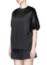 Front View - Click To Enlarge - THE ROW - 'Malley' elastic puff sleeve silk satin jacket