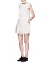 Figure View - Click To Enlarge - VICTORIA, VICTORIA BECKHAM - Floral cloqué pleated mini skirt