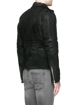 Back View - Click To Enlarge - AMIRI - 'Destroyed Perfecto' distressed denim jacket