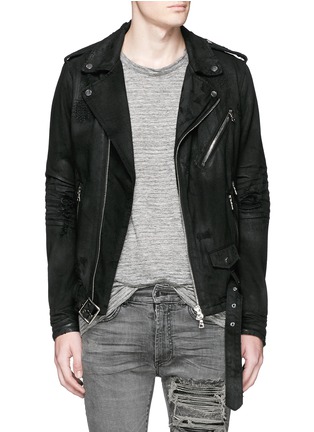 Main View - Click To Enlarge - AMIRI - 'Destroyed Perfecto' distressed denim jacket