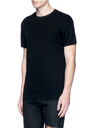 Front View - Click To Enlarge - AMIRI - Cotton-cashmere shred T-shirt