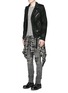 Figure View - Click To Enlarge - AMIRI - 'MX1' leather patchwork distressed skinny jeans