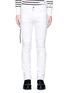Detail View - Click To Enlarge - AMIRI - 'MX2' leather patchwork distressed skinny jeans