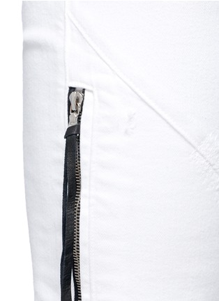  - AMIRI - 'MX2' leather patchwork distressed skinny jeans
