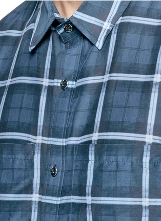 Detail View - Click To Enlarge - AMIRI - Plaid print distressed hem shirt