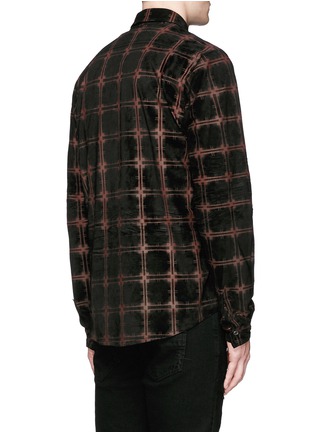 Back View - Click To Enlarge - AMIRI - Windowpane check suede shirt