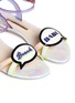 Detail View - Click To Enlarge - SOPHIA WEBSTER - 'Ellen Beach Babe' slogan patch leather sandals